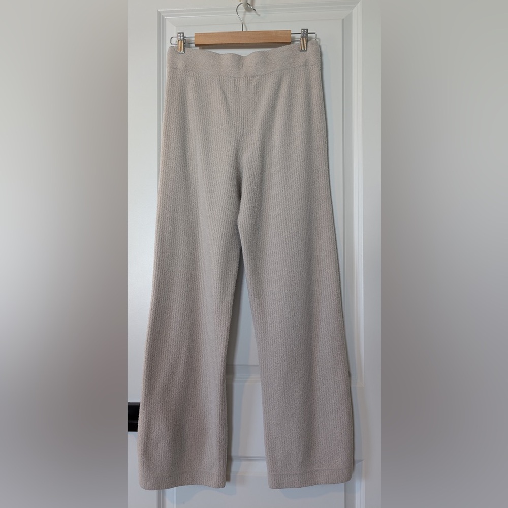 Barefoot Dreams CozyChic Lite Ribbed Side-Slit Lounge Pants Light Oatmeal Size S - Picture 5 of 12